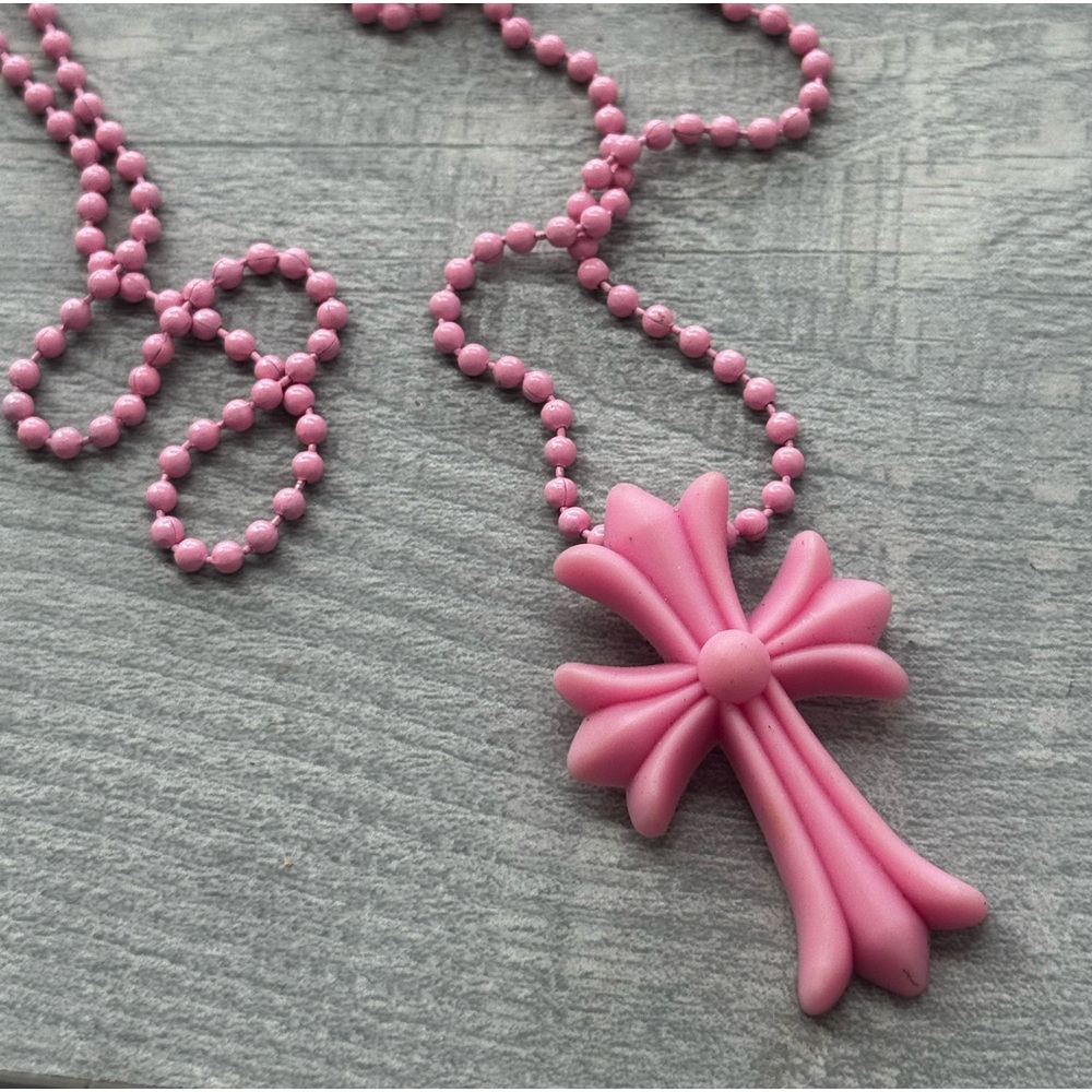 Chrome heart 20th anniversary authentic silicon pink necklace